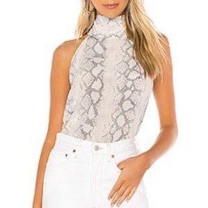 Generation Love Kaylee Tie Neck Tank Snake Print White